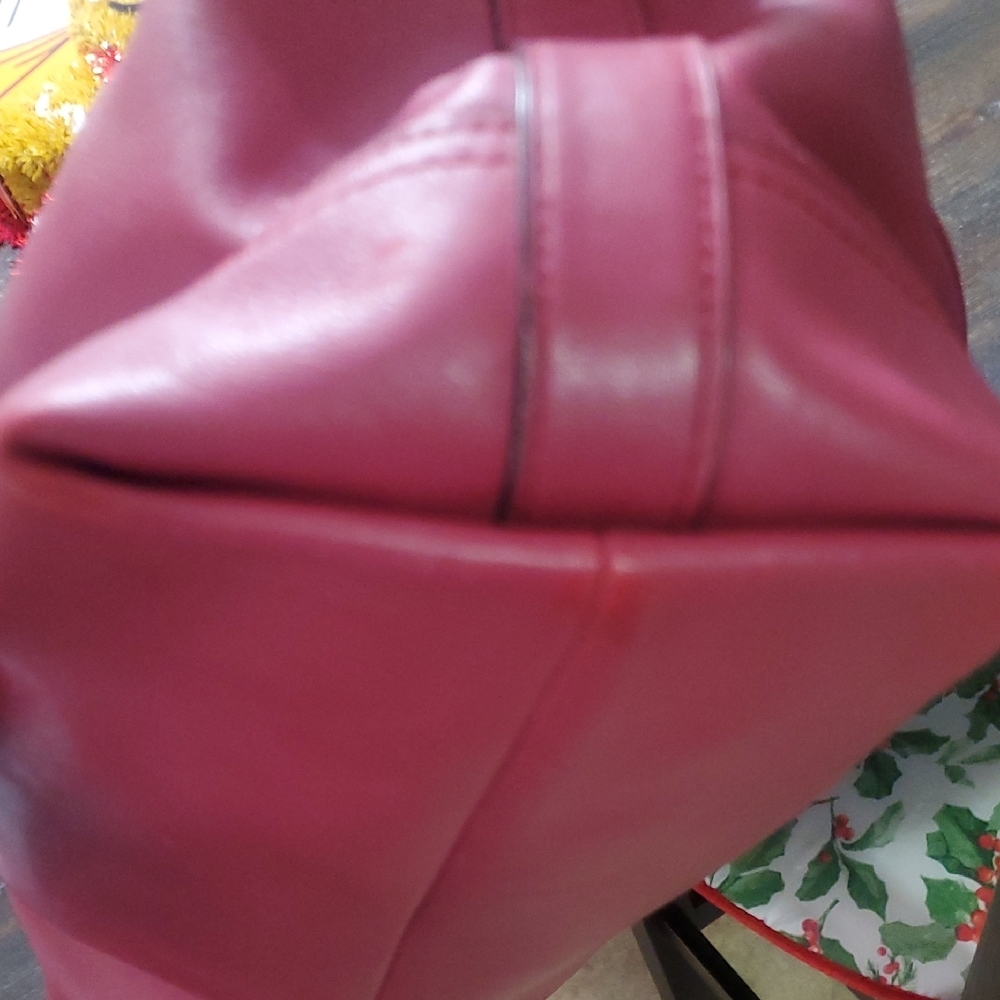 Coach Red Rich Cherry Leather Satchel - Picture 7 of 9